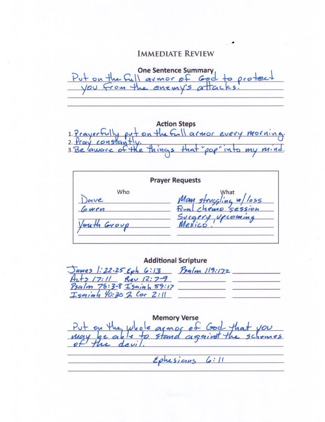 Immediate Review page